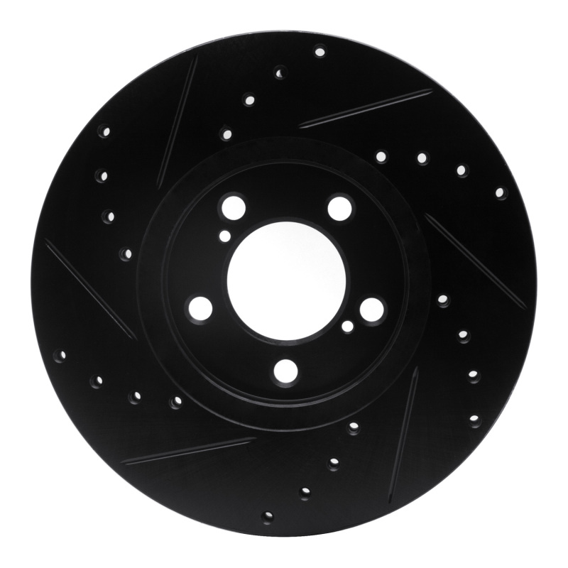 Ford Taurus Brake Rotor (1) - Front Right - R1 Concepts - Drilled & Slotted - Black - `93-`07